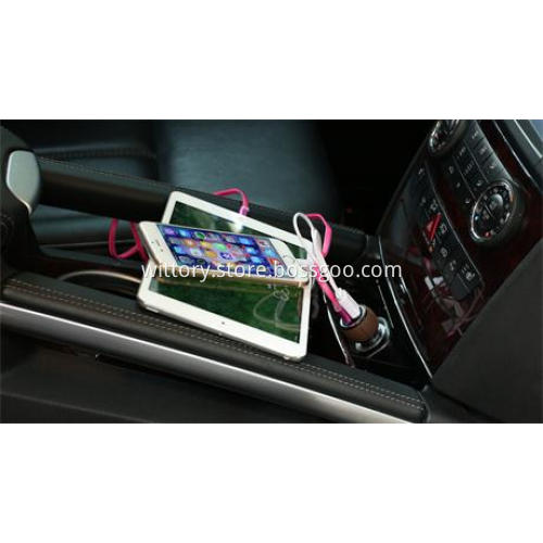 Piston lock with leather grain smart car charger